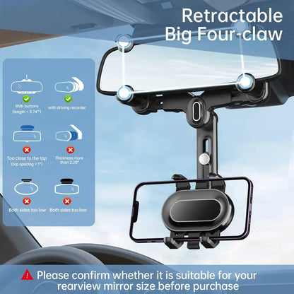 Large Rearview Mirror Phone Holder