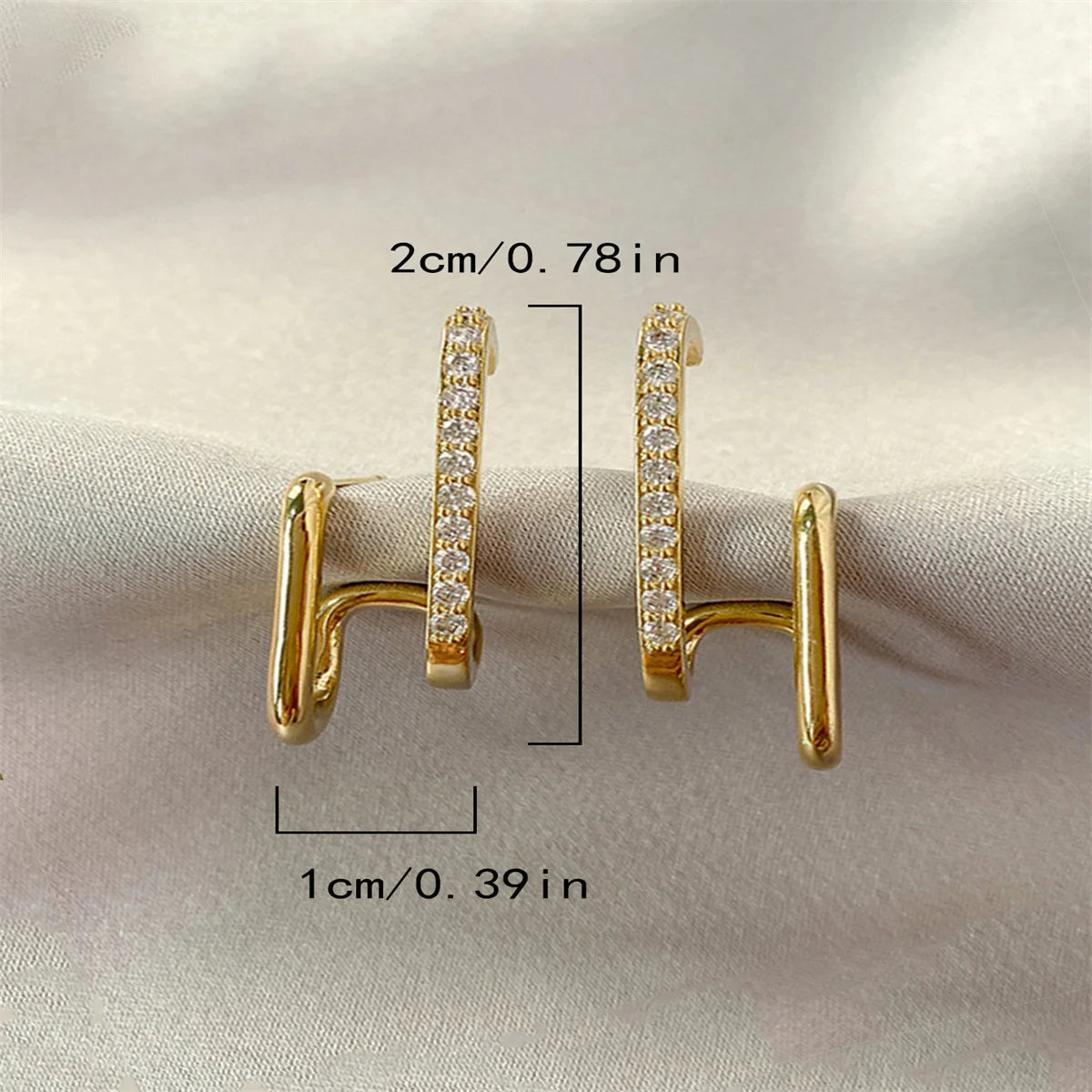 New Design Irregular U-shaped Gold Color Earrings