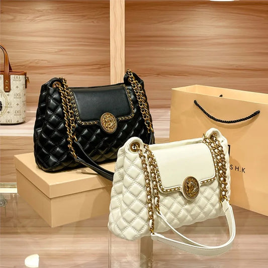 Brand genuine leather chain bag for women in 2024