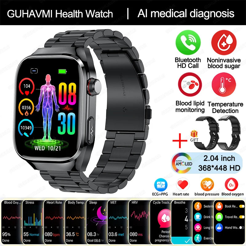 2024 New Uric Acid Blood Fat Smart Watch