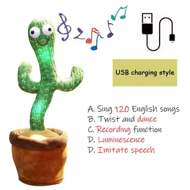 Dancing Cactus Repeat Talking Toy Electronic Plush Toys