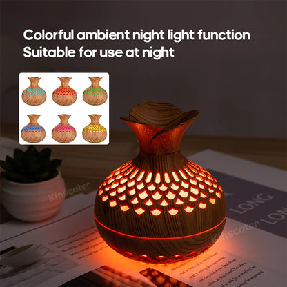 Wood Grain Humidifier 300ml USB Aroma Diffuser