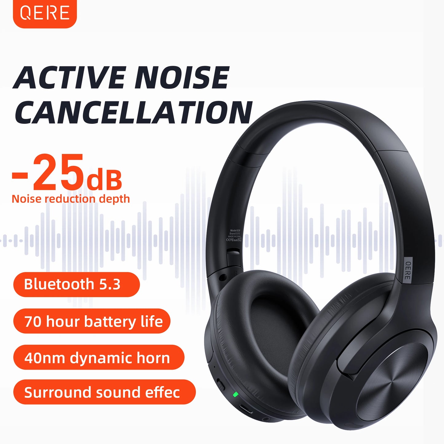 Wireless headphones QERE E80 Earphone bluetooth 5.3