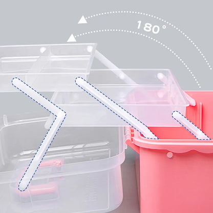 Three-layer Transparent Plastic Craft Storage Box