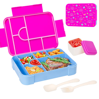 Adorable Pattern Kids Lunch Box Portable Divided