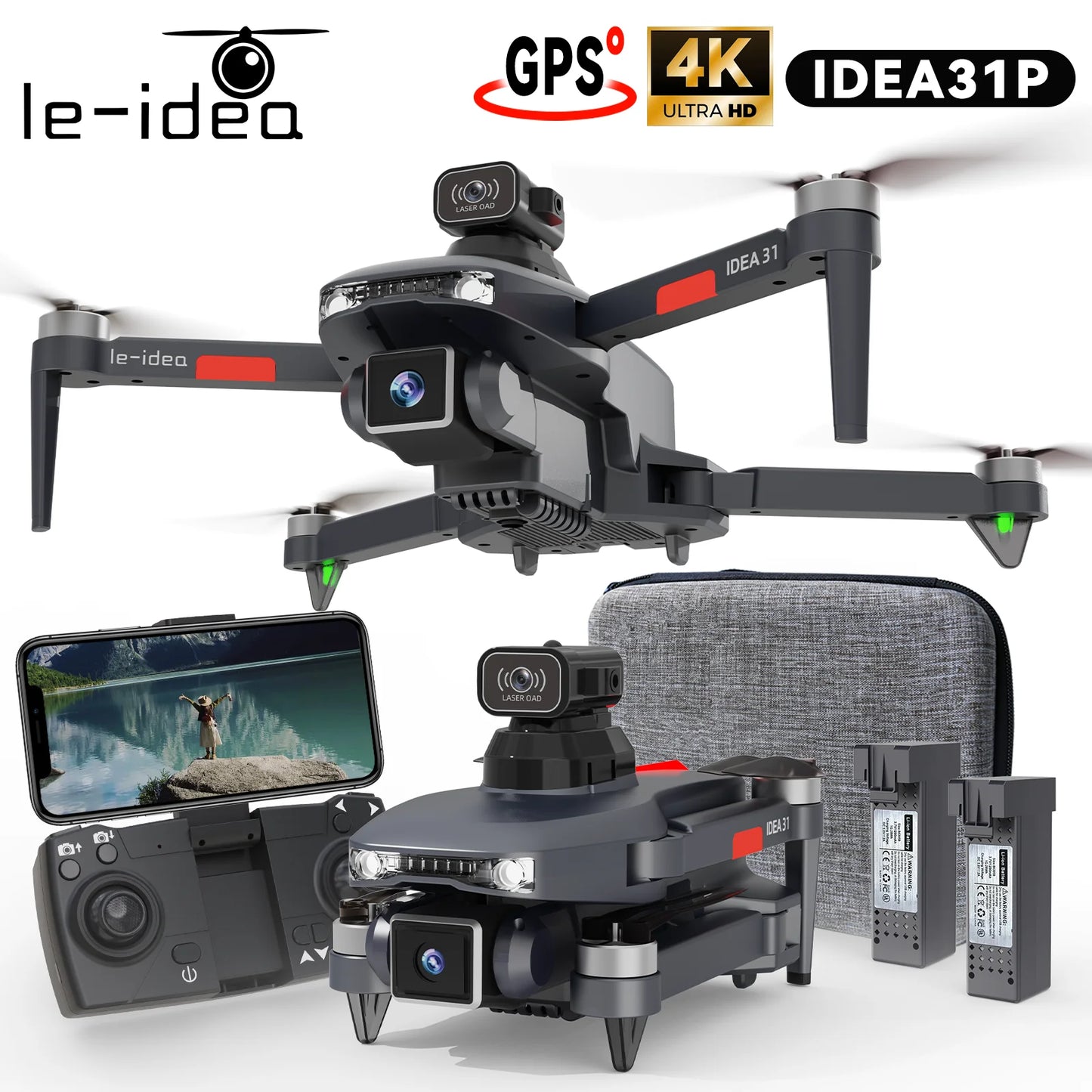 IDEA31P RC Drone with 2 Batteries