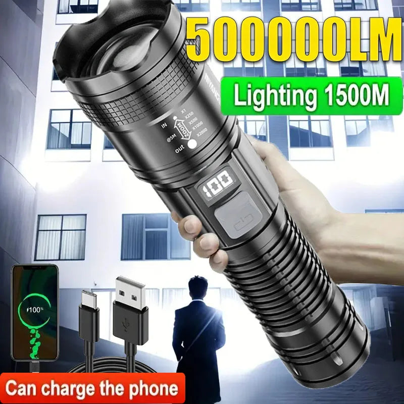 Super Bright Flashlight Built-in Battery