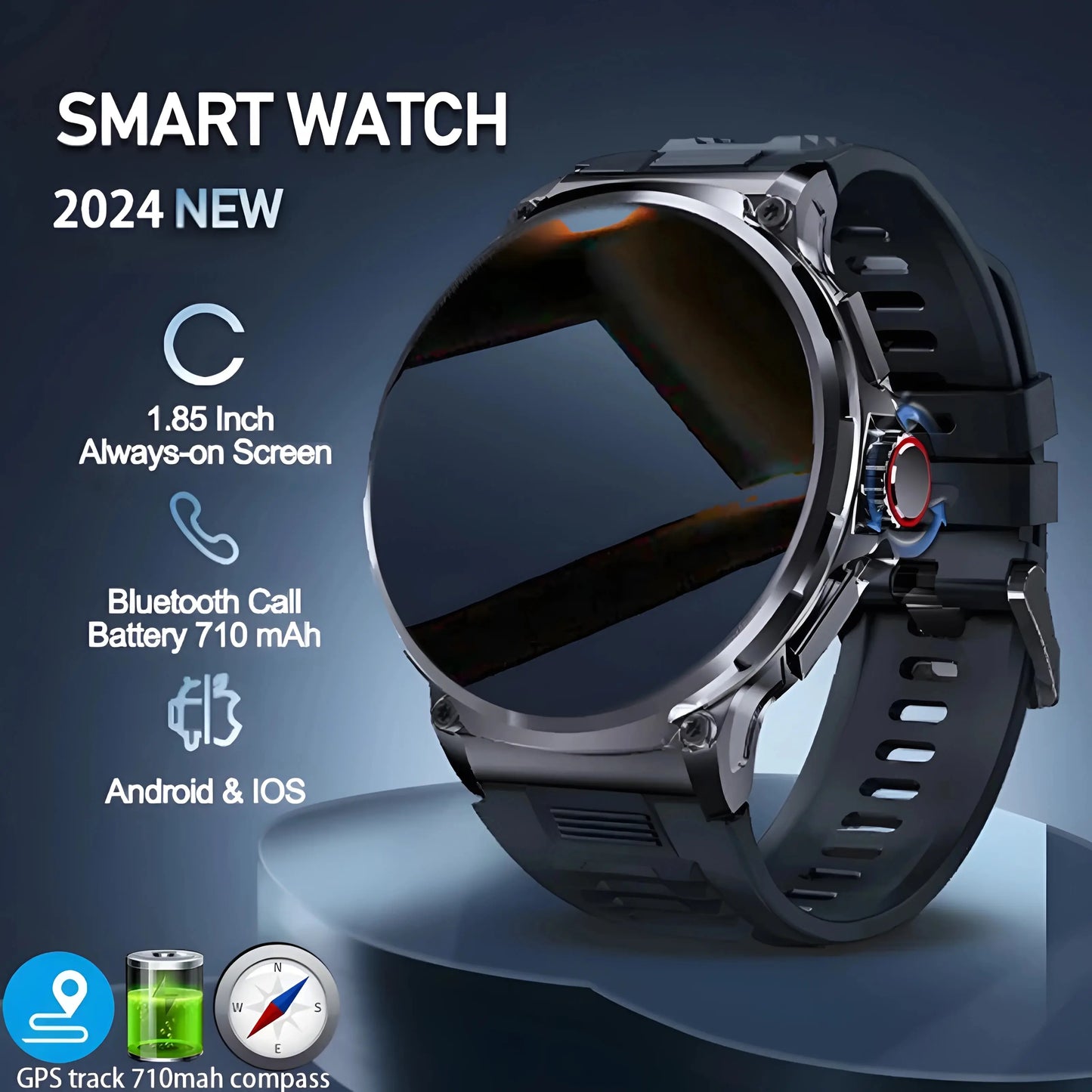 New 1.85-inch Ultra HD Smart Watch GPS