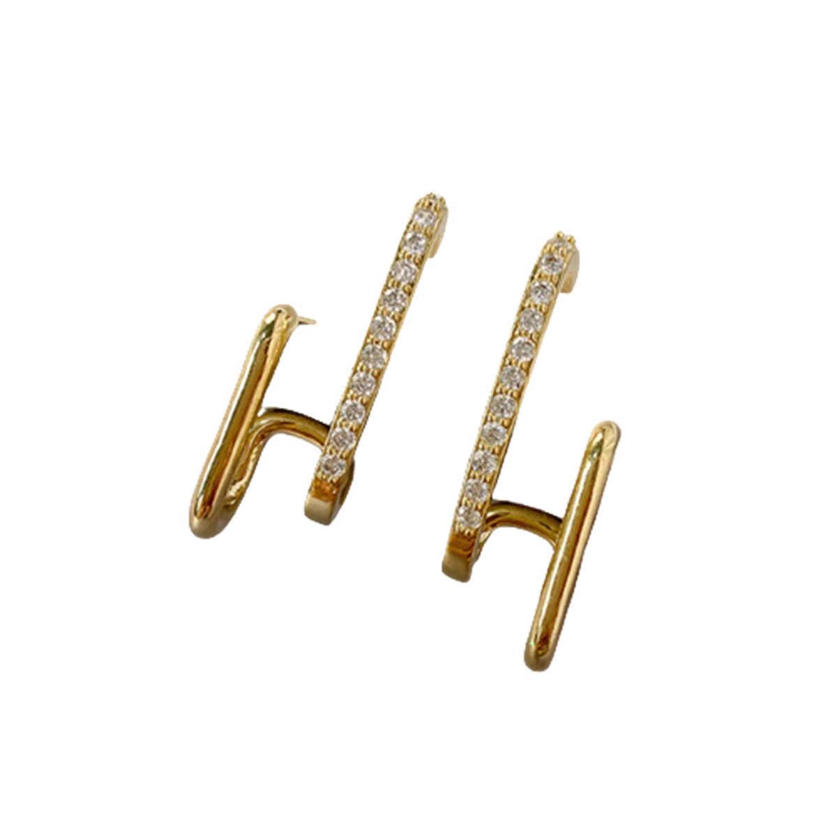 New Design Irregular U-shaped Gold Color Earrings