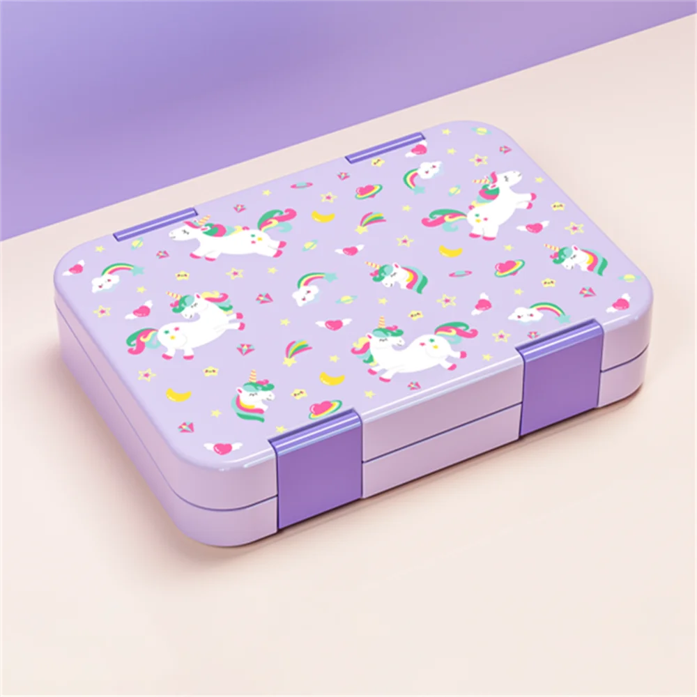 Adorable Pattern Kids Lunch Box Portable Divided