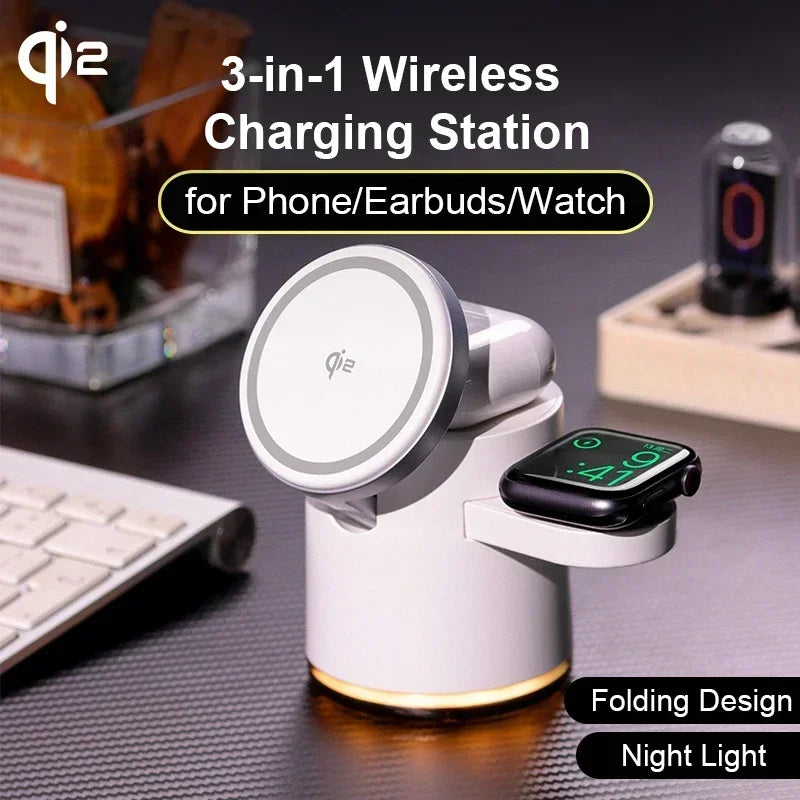 4 in 1 QI2 Wireless Charger Fast Charging Dock