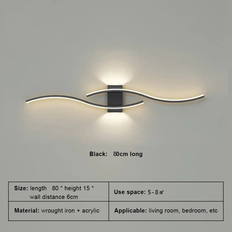 Moder LED Wall Lamp Long Strip Wall Lamps TV Background