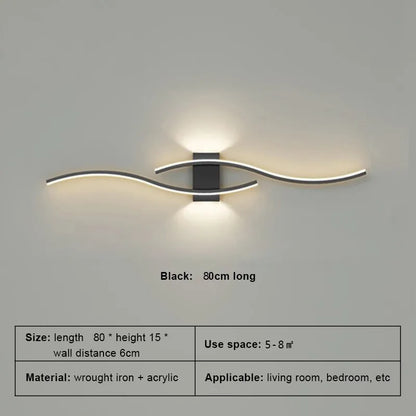 Moder LED Wall Lamp Long Strip Wall Lamps TV Background