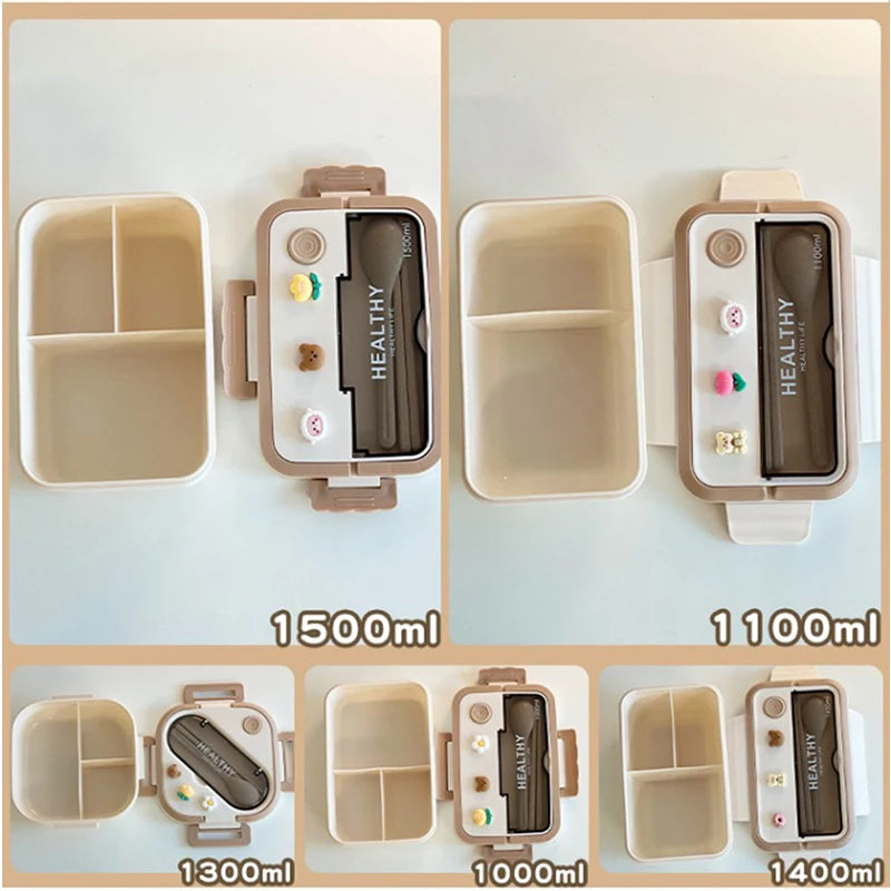 Simple Cute Portable Lunch Box With Compartment For Kids