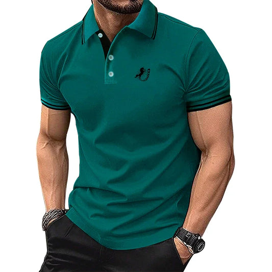 Men Summer Slim Fit Short Sleeve 100% Polyester