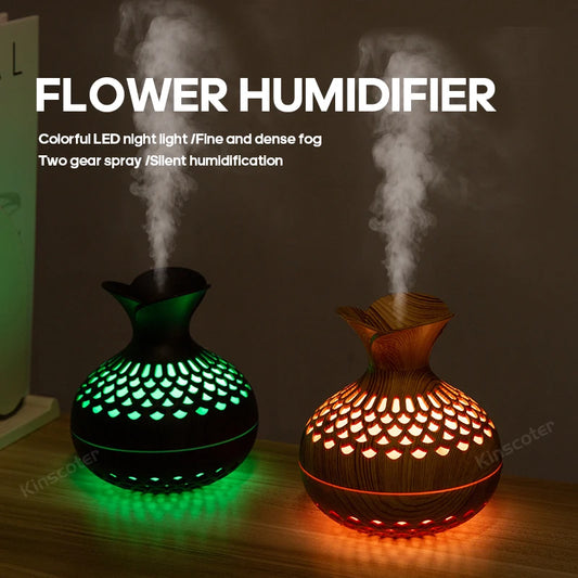 Wood Grain Humidifier 300ml USB Aroma Diffuser