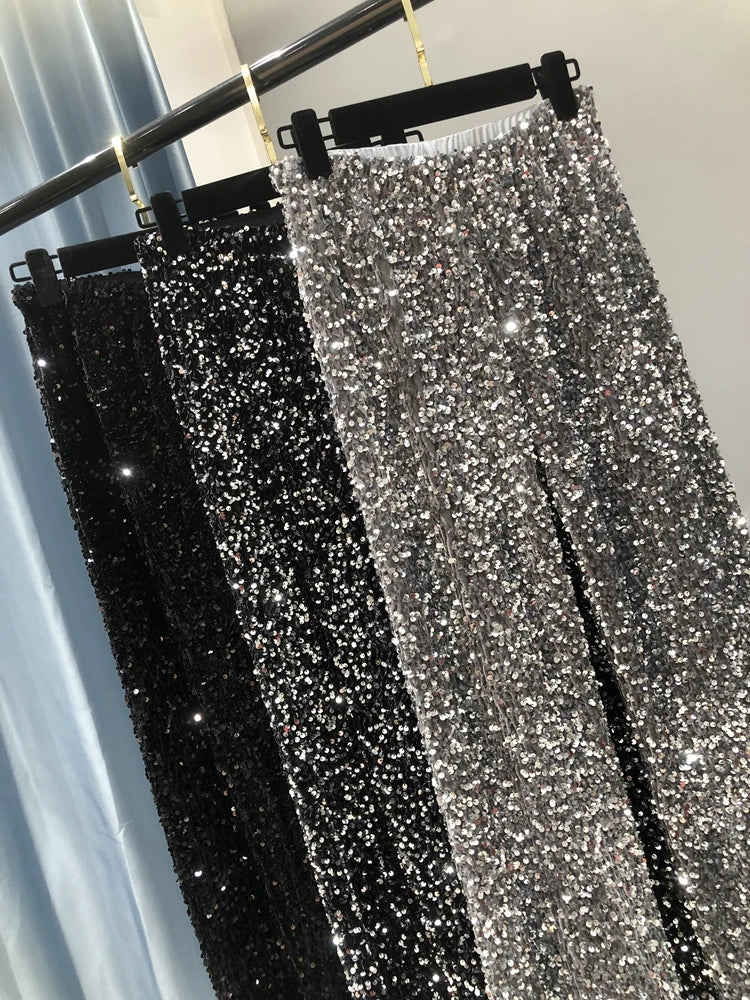 The New Women's Fashion Trendy Sparkling Gold Pants