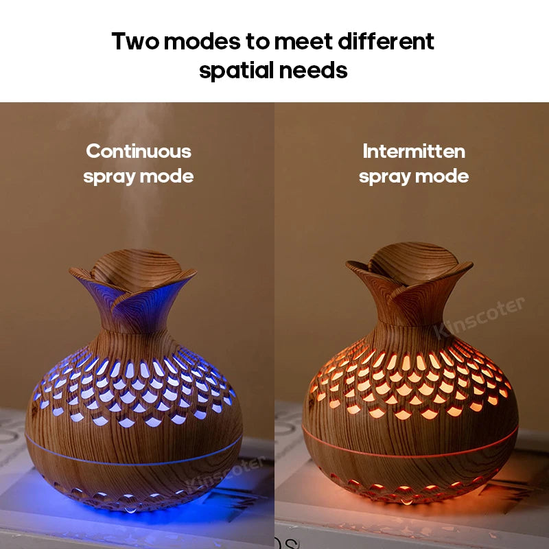 Wood Grain Humidifier 300ml USB Aroma Diffuser