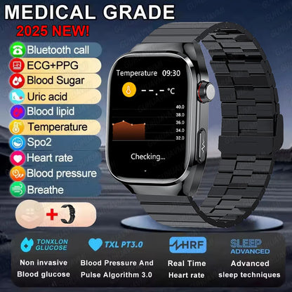 2025 New Blood Glucose ECG Medical Grade Smart Watches