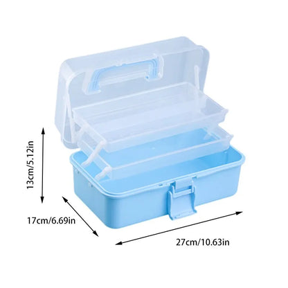 Three-layer Transparent Plastic Craft Storage Box