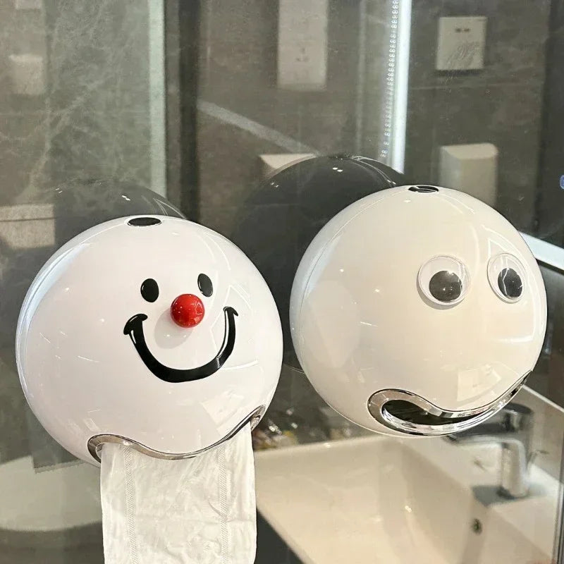 Creative Smiling Face No Punching Toilet Paper Box