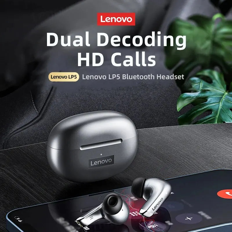 Original Lenovo LP5 Wireless Bluetooth Earbuds HiFi