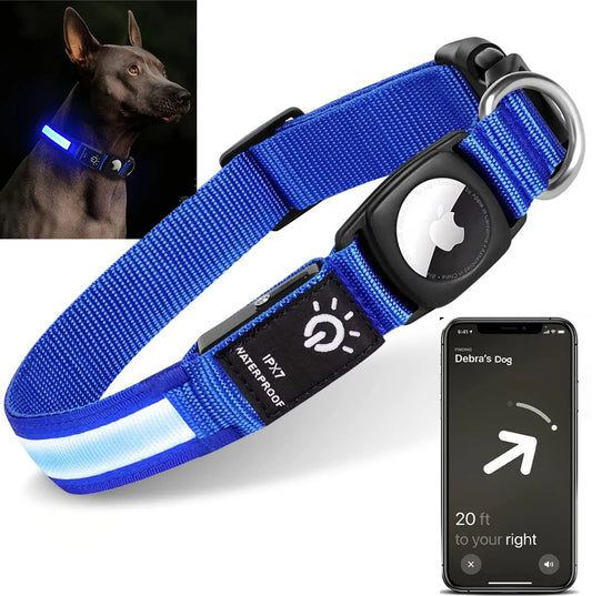 For Apple Airtag GPS Finder Led Dog Collar