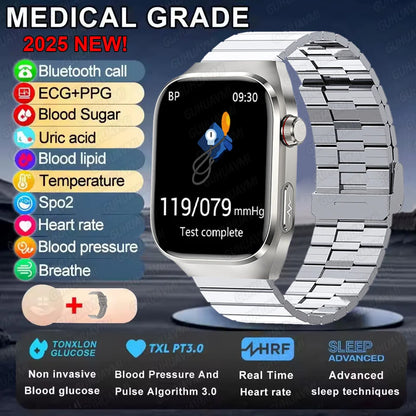 2025 New Blood Glucose ECG Medical Grade Smart Watches