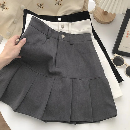 Y2K Vintage High Waist Pleated Skirt Women