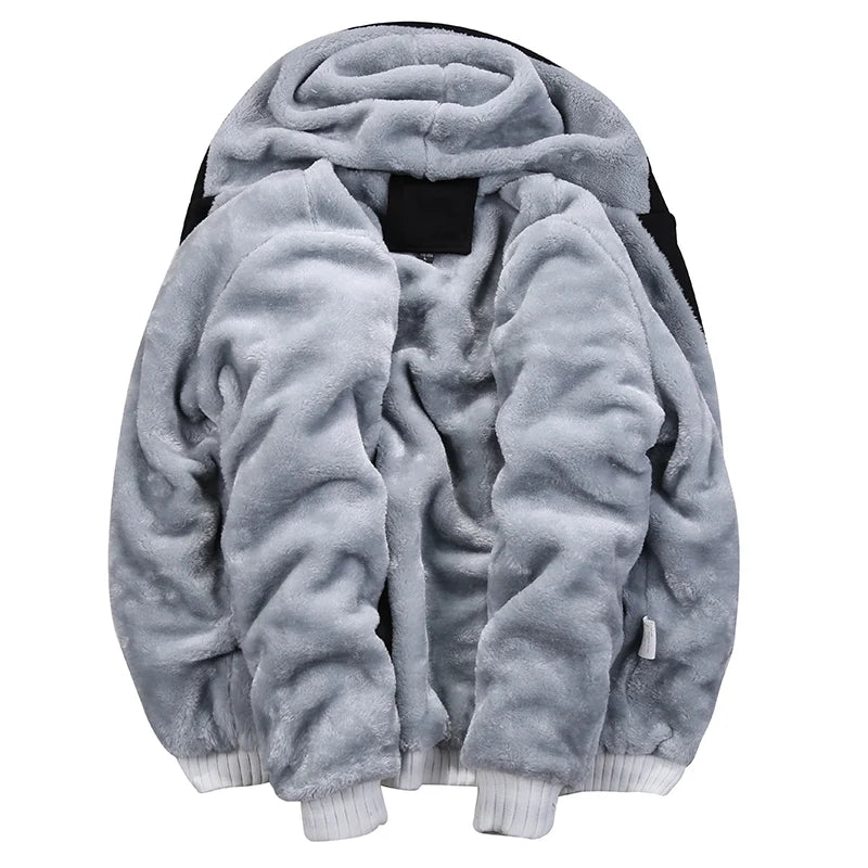 New Winter Tracksuits Men Set Thick Fleece Hoodies+Pants