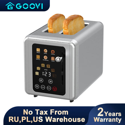 GOOVI EU Stainless Steel Two Slice Toaster Touch Screen