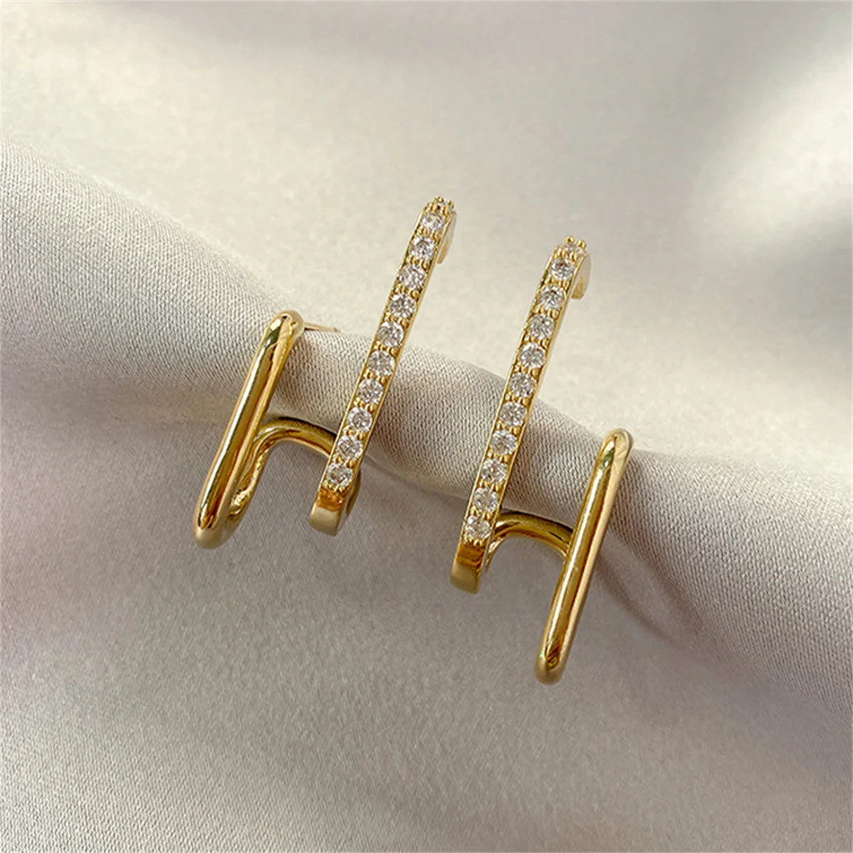 New Design Irregular U-shaped Gold Color Earrings