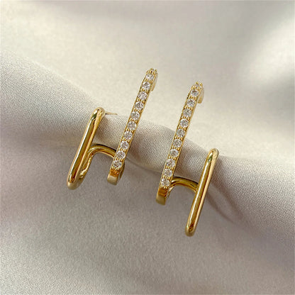 New Design Irregular U-shaped Gold Color Earrings