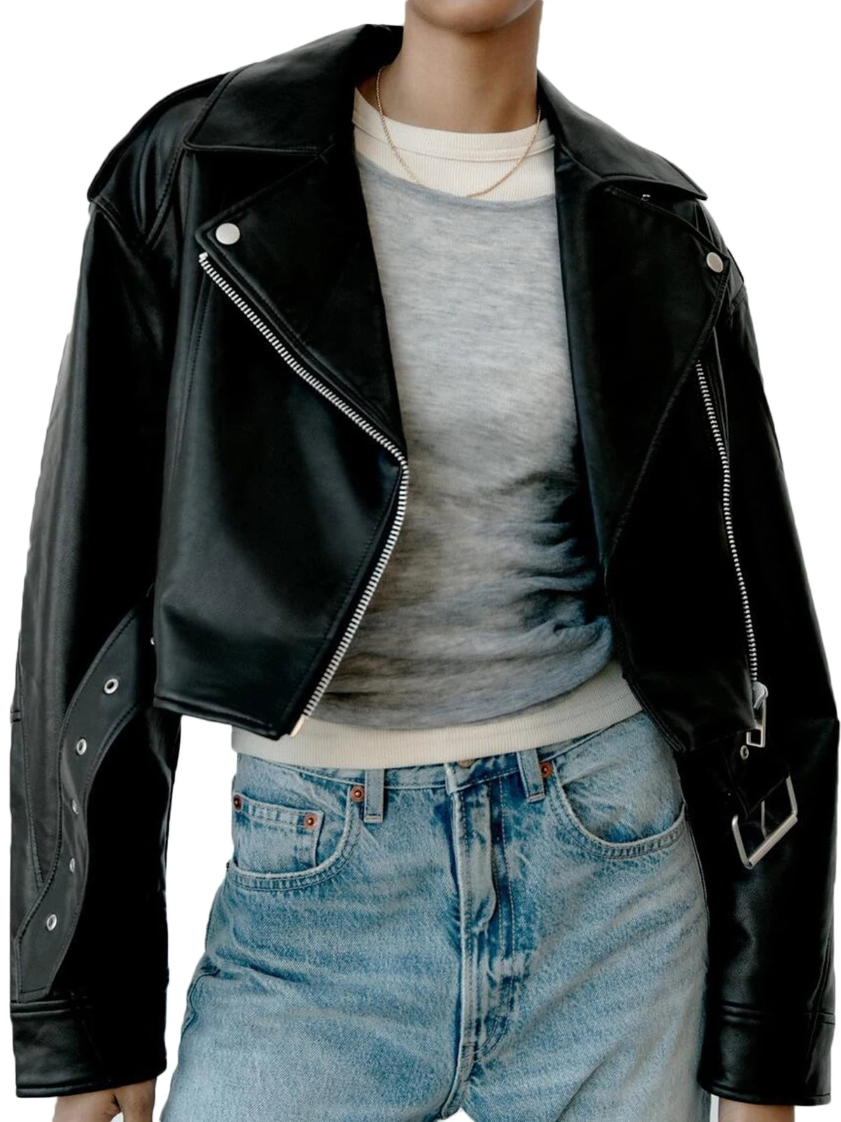 Fitaylor Women Faux PU Leather Jacket Casual