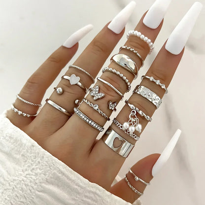 Fashion Simple Wave Joint Rings Set