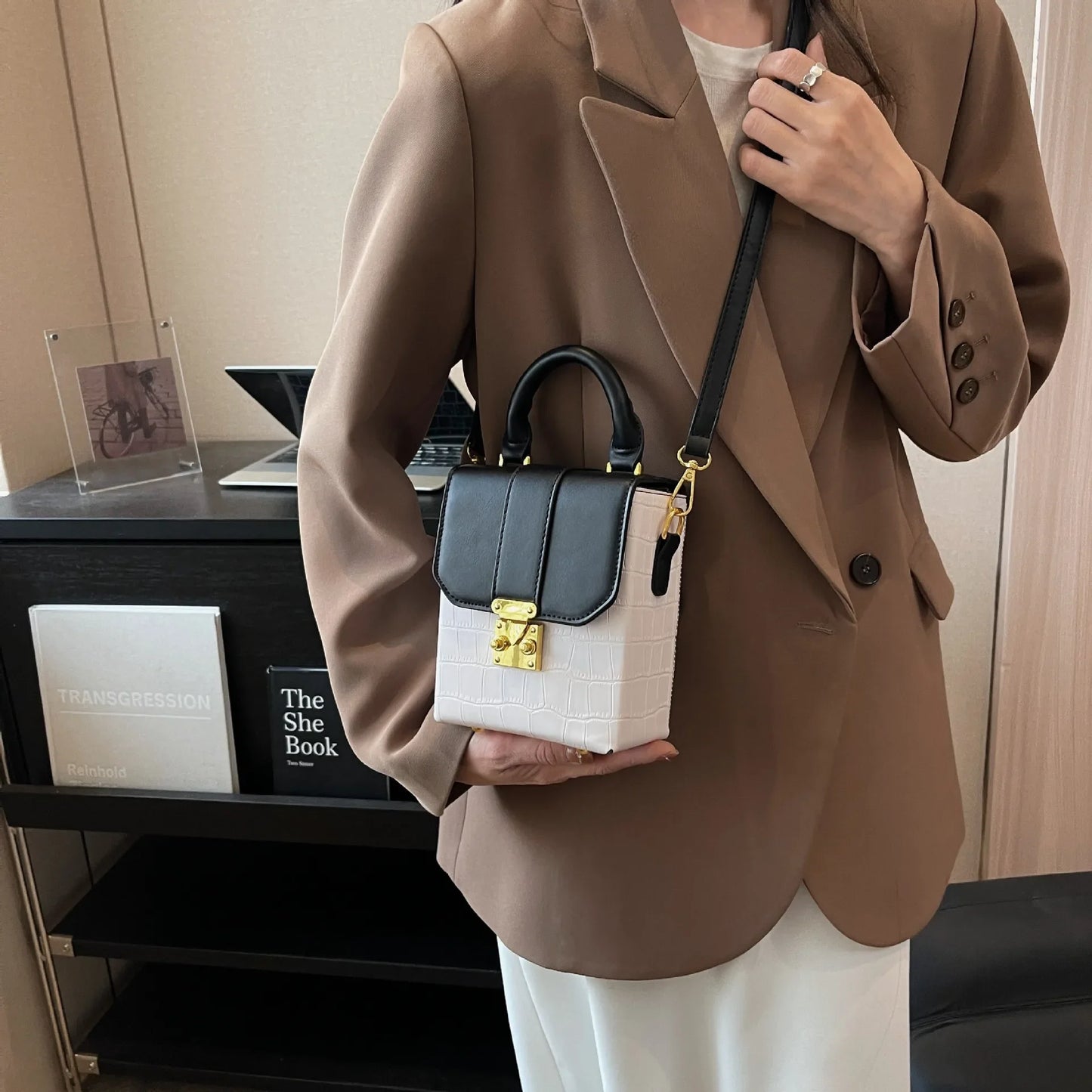 Square Bag For Women Fashion Handbags PU Leather