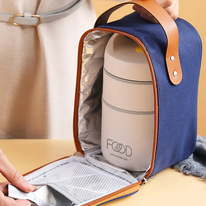 Thermal Porridge Cup Stainless Steel Insulated Lunch Bag