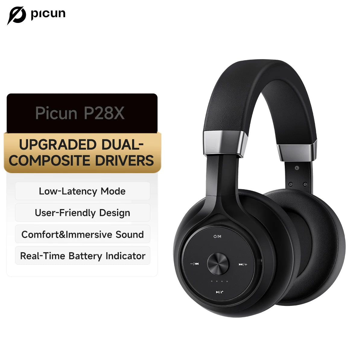 Picun P28X Wireless Headphones Bluetooth 5.3