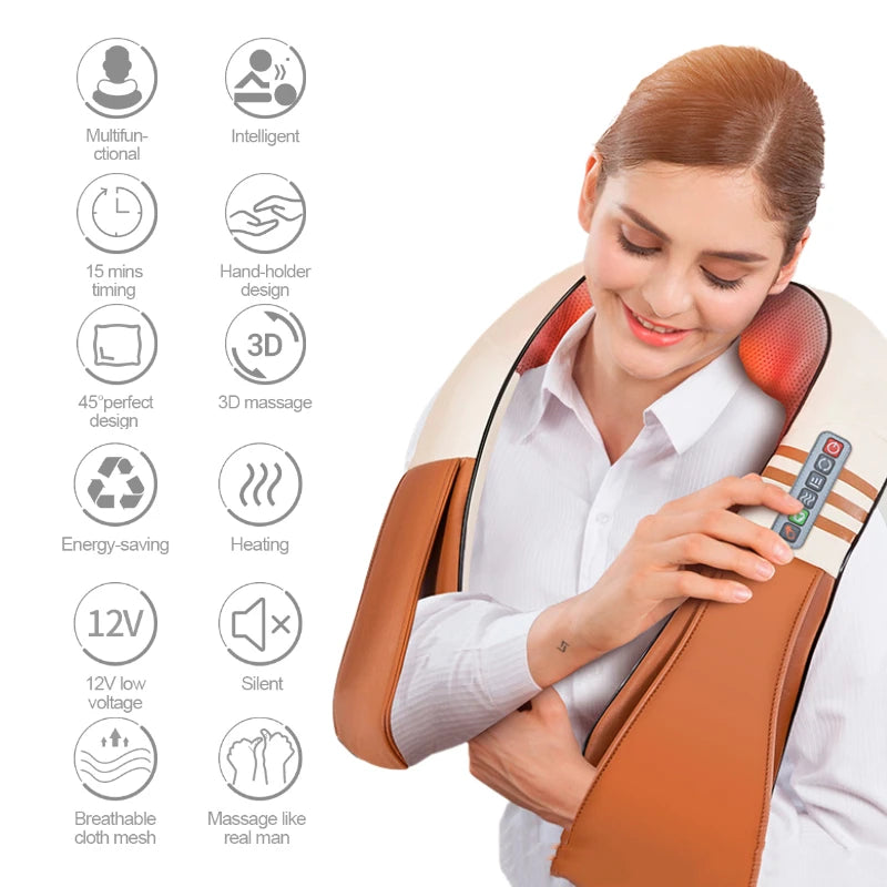 JinKaiRui Electrical U Shape Shiatsu Back Neck Shoulder