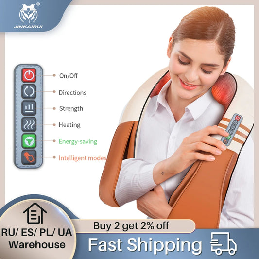 JinKaiRui Electrical U Shape Shiatsu Back Neck Shoulder